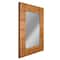 Brown Carved Wood Framed Rectangle Decorative Wall Mirror - 30" x 40"
